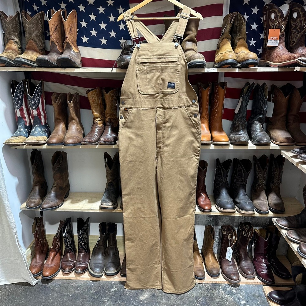 Timberland Pro Mens Dark Wheat Original Bibs Gritman Canvas Overalls Small NEW